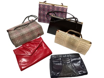 Lot 2074 - A collection of vintage handbags including Welsh tapestry, quality leather bags by Ackery