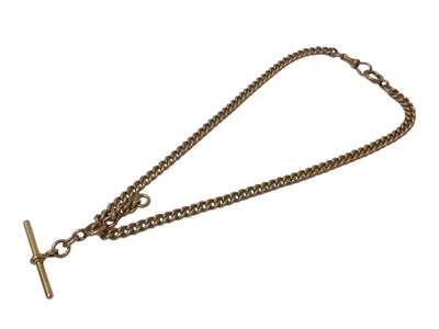 Lot 561 - Edwardian 15ct rose gold curb link watch chain