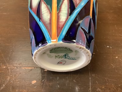 Lot 1147 - Moorcroft vase by Rachel Bishop, Moorcroft Anemone pattern vase and a Moorcroft trinket box and cover (3)