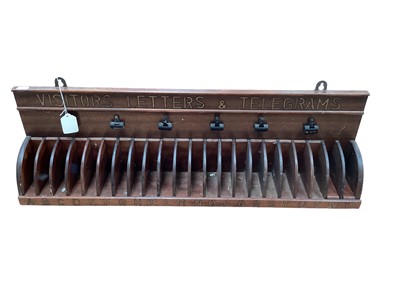 Lot 2473 - Vintage wooden correspondence rack with stencil lettering