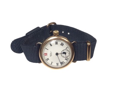 Lot 14 - 1920s Waltham 9ct gold cased manual wind wristwatch