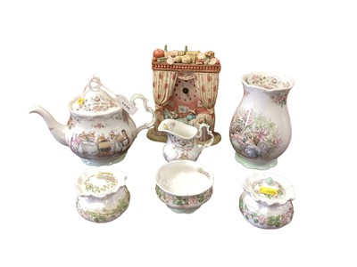 Lot 1230 - Royal Doulton Brambly Hedge pattern ceramics to include three piece teaset, clock, vase and other items.