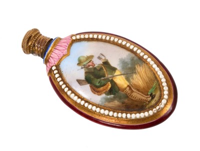 Lot 757 - Fine quality 19th century porcelain scent bottle painted with a sportsman