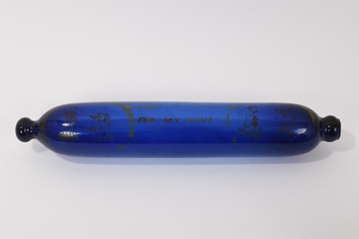 Lot 50 - Victorian Bristol blue glass rolling pin