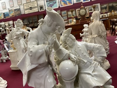 Lot 10 - Impressive Meissen group of Freemasons