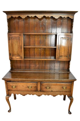 Lot 1361 - 18th century Welsh oak high  dresser