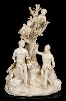 Lot 13 - 18th century white glazed group