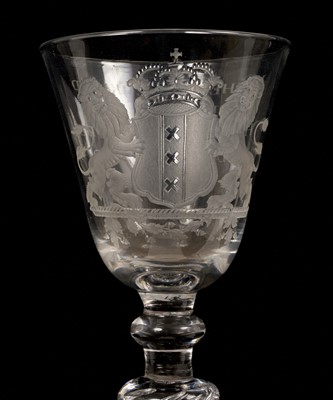 Lot 53 - 18th century Dutch engraved glass with armorial