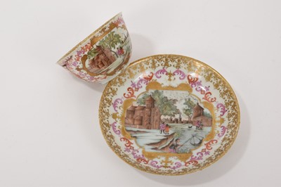 Lot 8 - Chinese Meissen-style tea bowl and saucer