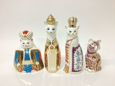 Lot 1235 - Three Royal Crown Derby Imari cats