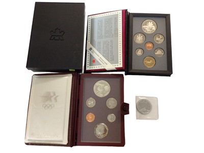 Lot 499 - World - Mixed coins to include Elizabeth II 1oz fine proof platinum Noble 1983 (N.B. Uncased & without Certificate of Authenticity), proof cased sets Canada seven coin 1990 & U.S. Olympics six coin...