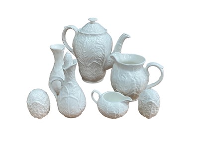Lot 1188 - Wedgwood and Coalport 'Country Ware' leaf moulded ceramics