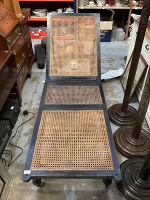 Lot 1475 - Victorian ebonised folding day bed