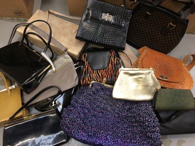 Lot 347 - There large boxes of vintage and later handbags, clutch bags, purses etc (Qty)