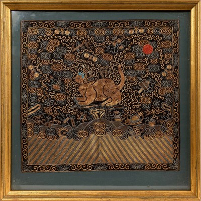 Lot 892 - Fine pair Chinese Qing Dynasty military tiger rank badges