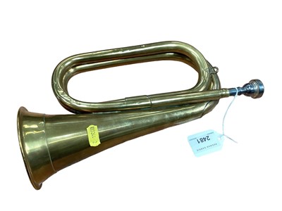 Lot 2481 - Military brass bugle with broad arrow mark
