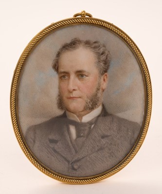 Lot 8 - Fine Victorian portrait minature on ivory of an Earl (possibly Lord Bathurst)