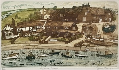 Lot 28 - Glynn Thomas (b.1946) limited edition etching - Mersea Island, signed titled and numbered 8/150, 19cm x 32cm, in glazed frame