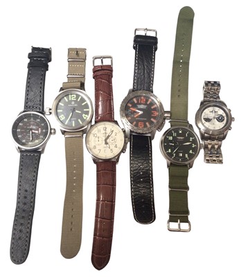 Lot 22 - Group of six military style wristwatches