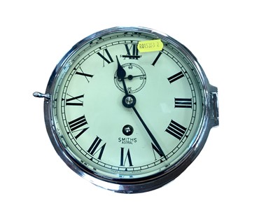 Lot 2576 - Smiths Astral ship's clock in chrome case with bevelled glass