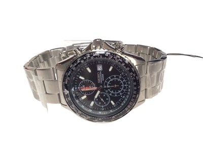 Lot 187 - Gentleman's Seiko Chronograph stainless steel wristwatch, as new in box