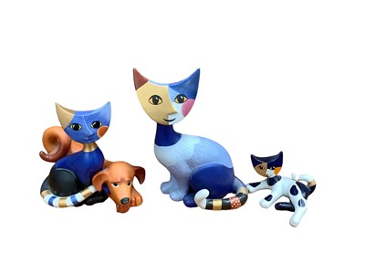 Lot 1291 - Collection of Goebel cats by Rosine Wachtmeister, including a display stand made by Rosine