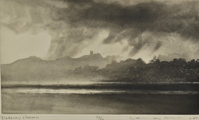 Lot 1265 - *Norman Ackroyd (b.1938) signed limited edition etching - Blakeney Church, 54/90, 22cm x 35cm, in glazed frame