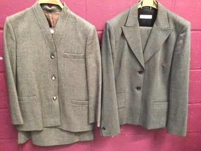 Lot 2093 - Marella clothing including a wool/cotton mix trousers suit size 14, herringbone wool skirt suit size 12, green