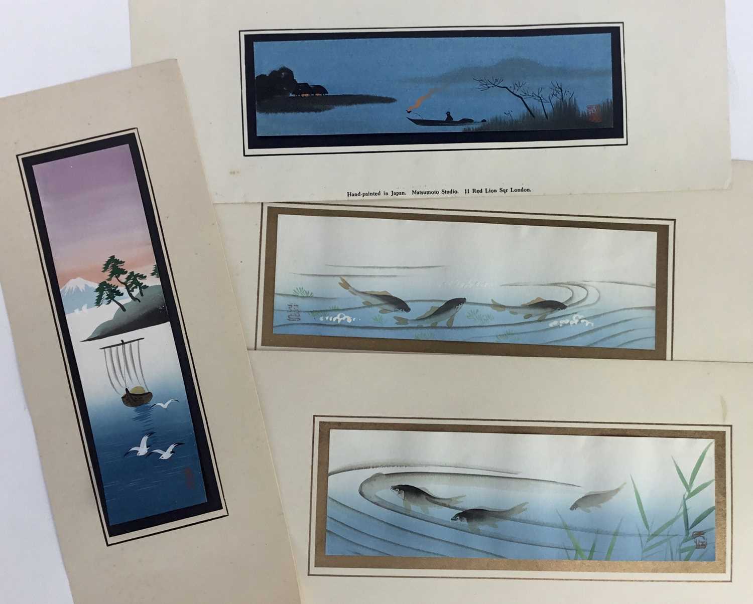 Lot 33 - Four original Japanese watercolours circa 1930's, Matsumoto Studios