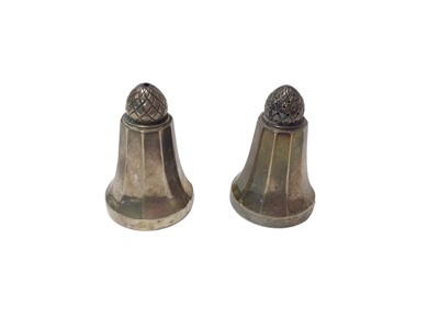 Lot 269 - Pair of Georg Jensen silver salt and pepperettes