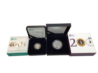 Lot 433 - G.B. - Royal Mint silver proof Piedfort coins to include Five Pounds 'The 200th Anniversary of the Birth of Queen Victoria' 2019 scarce and One Pound 'Nations of The Crown' 2017 scarce (N.B. Both c...