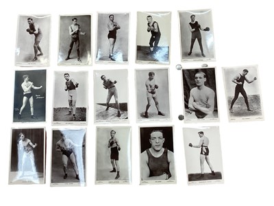 Lot 1405 - GB postcards boxing related J Beagles, real photographs to incl Jack Dempsey, Bombardier Wells, Jimmy Wilde and others (16)