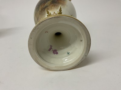 Lot 86 - Large pair of Royal Worcester vases, decorated with cattle by James Stinton