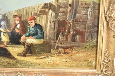 Lot 1210 - Thomas Smythe (1825-1906) oil on canvas - Family Group on a Beach, signed, 36cm x 53.5cm, in gilt frame