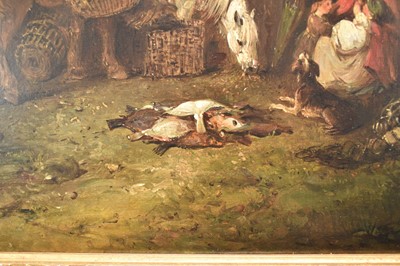 Lot 1209 - Edward Smythe (1810-1899) oil on canvas - Fisherfolk Beside the Sea, signed, 41cm x 56cm, in gilt frame
