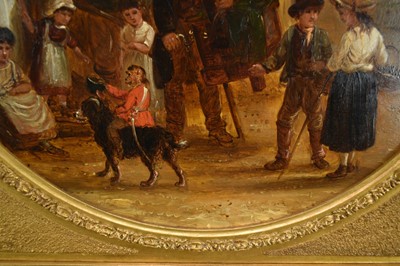 Lot 1128 - Thomas Smythe (1825-1906) pair of oils on canvas laid on panel - The Monkey Entertainer and The Punch & Judy Show, 38cm tondo, in gilt frames