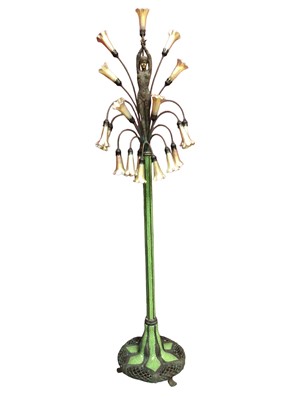 Lot 1353 - Art Deco revival standard mosaic lamp