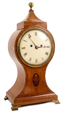 Lot 811 - Fine Regency satinwood balloon form bracket clock signed Tregent, Strand, London