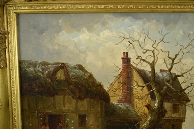 Lot 1213 - Thomas Smythe (1825-1906) oil on panel - The Snowball Fight, apparently unsigned, 30cm x 54.5cm, in gilt frame