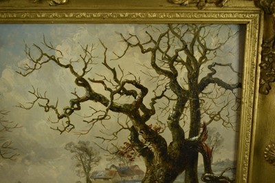 Lot 1213 - Thomas Smythe (1825-1906) oil on panel - The Snowball Fight, apparently unsigned, 30cm x 54.5cm, in gilt frame