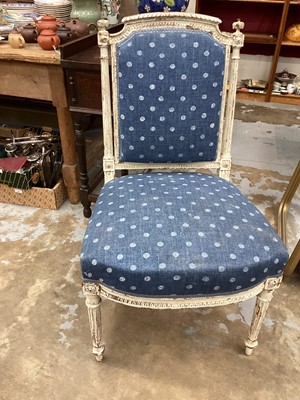Lot 1530 - Set of four painted dining chairs, four others