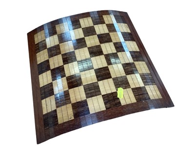 Lot 2465 - Unusual Victorian roll up travelling chess board, inscribed on reverse 'H. Hobson 1860'