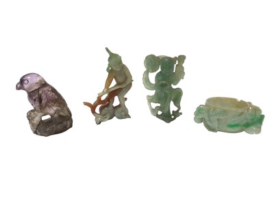 Lot 761 - Group of Chinese jade and hardstone carvings