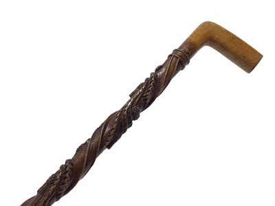 Lot 73 - Unusual Edwardian Scottish carved walking stick