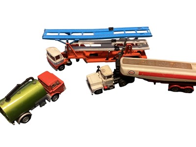 Lot 1886 - Dinky Star Trek U.S.S. Enterprise, boxed 358 (poor box), UFO Interceptor & Shado 2, Johnston Road Sweeper plus Corgi Major Carrimore Triple Deck Transporter & Mack Truck with Gloster Saro Tanker an...