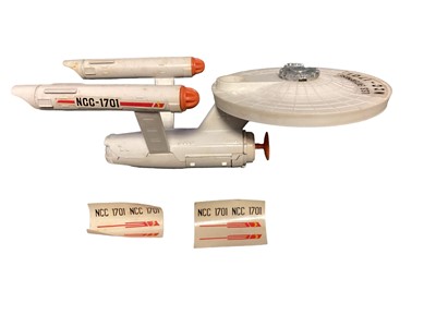 Lot 1886 - Dinky Star Trek U.S.S. Enterprise, boxed 358 (poor box), UFO Interceptor & Shado 2, Johnston Road Sweeper plus Corgi Major Carrimore Triple Deck Transporter & Mack Truck with Gloster Saro Tanker an...