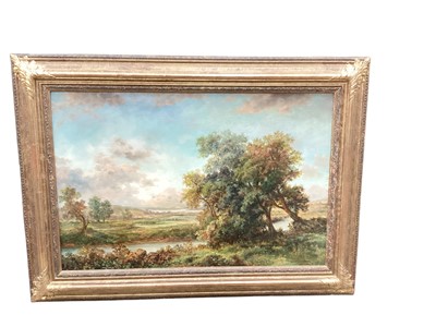 Lot 741 - Victorian-style oil on canvas - Rural Landscape, in gilt frame