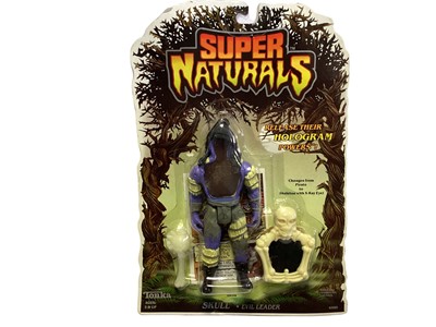 Lot 1900 - Tonka  (c1986) Super Naturals (Release their Hologram Powers) including Skull Evil Leader No.6580, Vamp-Pa Evil Ghostling No.6570 & Lionheart Heroic Leader No.6580, all on card with bubblepack (3)