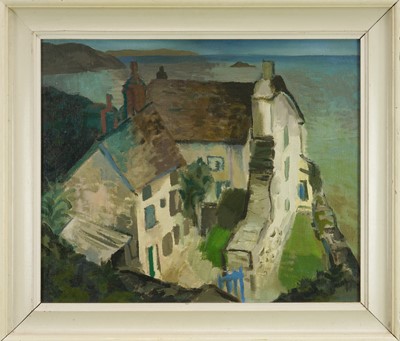 Lot 1030 - *Glyn Morgan (1926-2015) oil on canvas - House by the Sea, signed verso, 51cm x 61cm, framed