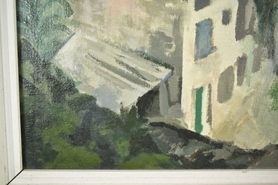 Lot 1030 - *Glyn Morgan (1926-2015) oil on canvas - House by the Sea, signed verso, 51cm x 61cm, framed